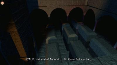Im Keller finden wir einige Särge, natürlich nur ein weiteres Rätsel.