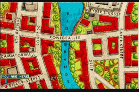 Die Stadtkarte der fiktiven Stadt im Spiel.