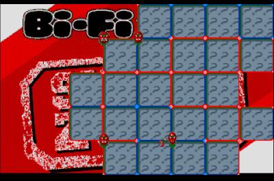 In diesem Minispiel müssen wir das Spiel-Logo aufdecken, ohne von den Gegnern berührt zu werden.