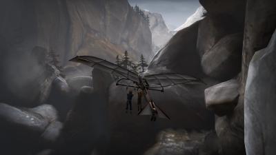 Die Brüder müssen mit einem Gleiter fliegen und dabei über geschickte Gewichtsverlagerung den Weg bestimmen.