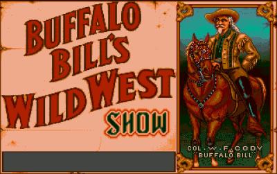 Der Startbildschirm des Spiels Buffalo Bill's Wild West Show