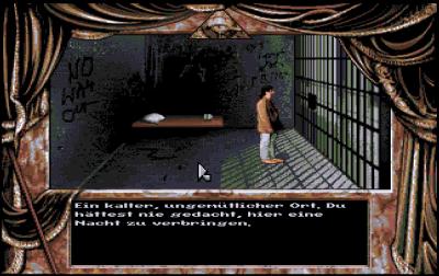 Im Gefängnis landen wir in beiden Welten. In der normalen Welt müssen wir hier Gegenstände verstecken, damit wir diese in der Alienwelt nutzen können.