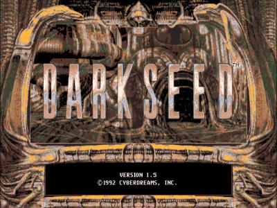 Der Startbildschirm des Spiels Dark Seed