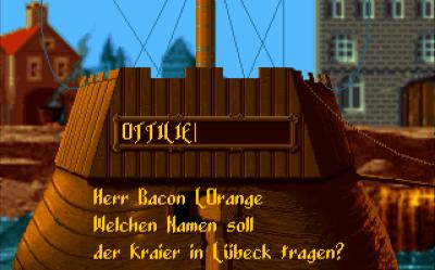 Unsere Schiffe dürfen wir benennen. Bacon nutzt hier gerne sprechende Routennamen wie Pelz von Lübeck.