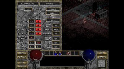 Mit jedem Level-Up dürfen wir 5 Punkte verteilen auf Stärke, Magie, Geschicklichkeit sowie Vitalität. Bei jeder Klasse bietet sich hier immer eine bestimmte Verteilung an.