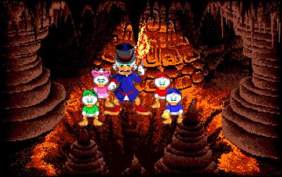 Sollten wir uns im Labyrinth verschätzen, so gelangen wir auf eine Grube und fallen in die Tiefe. Dann kommt Quack zur Rettung. Den Schatz bekommen wir so aber nicht.