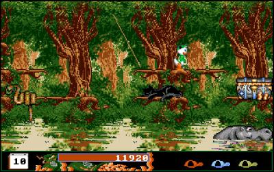 Im Dschungel hüpfen und gehen wir zum Ziel. Den Panter lassen wir am besten in Ruhe schlafen.