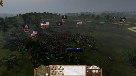 Hier treffen amerikanische Truppen auf Piraten in einer Echtzeitschlacht im Spiel.