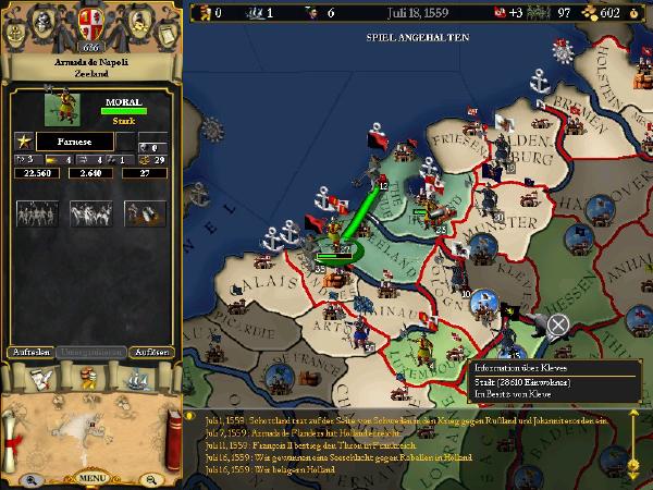 Europa Universalis, ein 4X Strategiespiel.