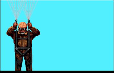 Wenn wir zu viele Kontakte mit den Gegnern haben, dann verlassen wir das Flugzeug mit einem Fallschirm.