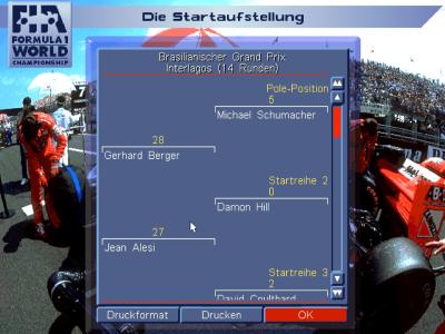 Vor dem Rennen gibt es die Startaufstellung.