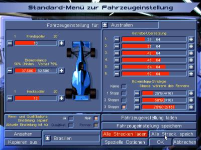 Auch an den Fahrzeugeinstellungen dürften wir schrauben.