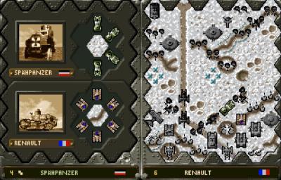 Die deutschen Spähpanzer kämpfen gleich gegen den französischen Renault-Panzer.