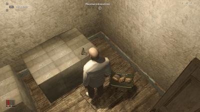 Wir können Waffen auch in tragbaren Gegenständen wie dieser Kiste verstecken.