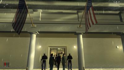 Auch das Weiße Haus dürfen wir aufsuchen. Hier dürfen wir sogar unschuldigen Waffen unterschieben, die dann mit der Security Probleme bekommen.