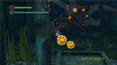 Ein Riesenkrake stellt den Endgegner dar. Hier haben wir dann auch eine Schnellfeuer-Harpune, um uns zu erwehren.