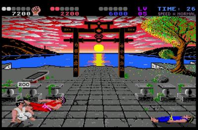 Der weiße Spieler legt über einen Bodenmove den gegnerischen roten Spieler flach.