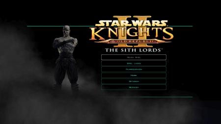 Der Startbildschirm von KotoR 2.