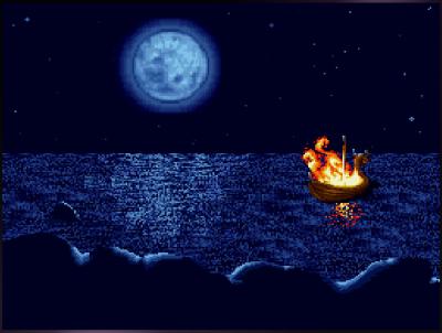 Stirbt ein Wikinger, so müssen wir den Level neu abschließen, aber haben vorher eine kleine Zwishcensequenz.