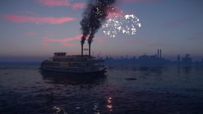 Ein Feuerwerk - nachdem wir auf dem Boot zugeschlagen und geflohen sind.