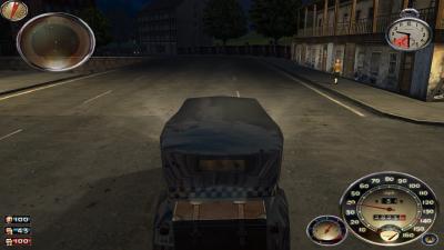 Nachts ist es dunkel. Die Uhr oben rechts zeigt uns unsere verfügbare Zeit an.