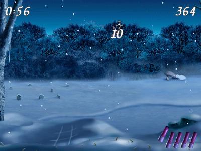 Moorhühner auf mittlerer Entfernung bringen 10 Punkte beim erfolgreichen Abschuss.