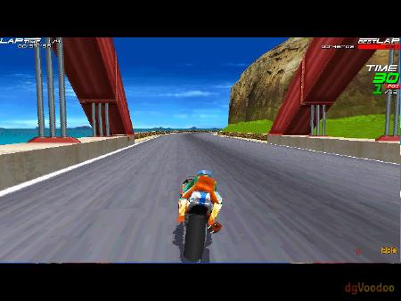 Mit dem Motorrad auf Speed Bay unterwegs.