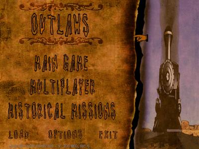 Das Hauptmenü des Spiels (Outlaws - Classic).