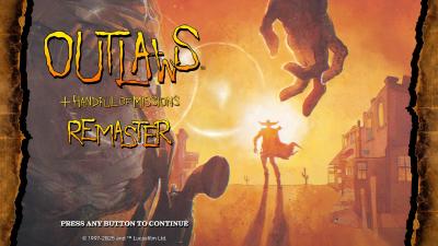 Der Startbildschirm des Remasters von Outlaws