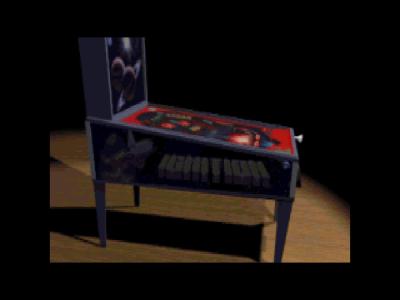 Bild aus dem Intro aus Pinball Dreams, welches einen Anflug auf einen Flippertisch zeigt.