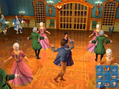 Eines der Mini-Spiele, die zu Geschenken oder einer Angetrauten führen: Ein Tanz mit einer Gouverneurstochter auf dem Ball der Klone.