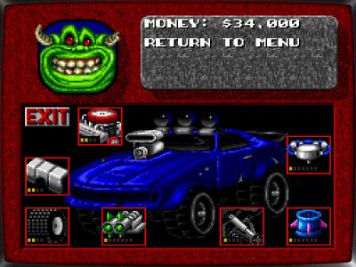 Je nach Fahrzeug können wir entweder die Leistung wie Beschleunigung, Bremsen, Federung, Panzerung verbessern oder um Extra wie Sprung, Waffen oder Spikes aufwerten.