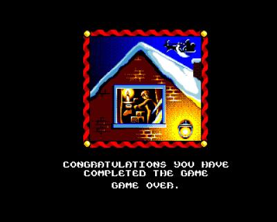 Der Abschlußscreen, wenn wir den letzten Level geschafft haben.