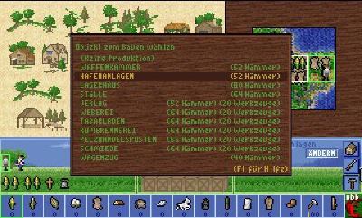 In den Siedlungen wählen wir Projekte aus, welche umgesetzt werden. Einige erfordern nur Hämmer, andere mit Werkzeugen zwei Ressourcen.
