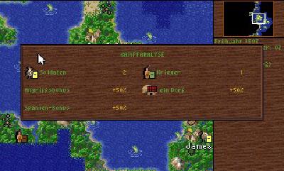 Sobald wir einen Kampf starten, sehen wir die Stärken und Boni bzw. Mali gelistet. Wenige Sekunden später wissen wir dann, ob wir gewonnen oder verloren haben.