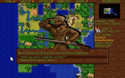 Mit unserem Späher besuchen wir die Dörfer unserer Nachbarn und bekommen wertvolle Geschenke.