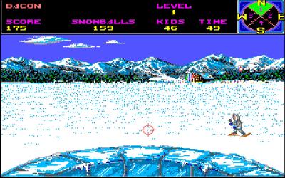 Beim Schneeballwerfen gibt es neben den abzuwerfenden Kindern auch eisschleckende Schneeläufer und einige andere.