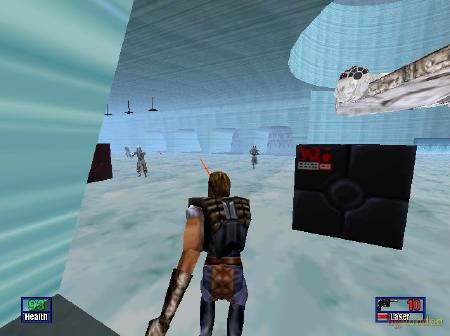 In der Eisbasis schießen wir mit Dash auf imperiale Soldaten.