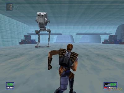 Auf der Flucht aus der Echo Basis müssen wir zu Fuß einen AT-ST besiegen.