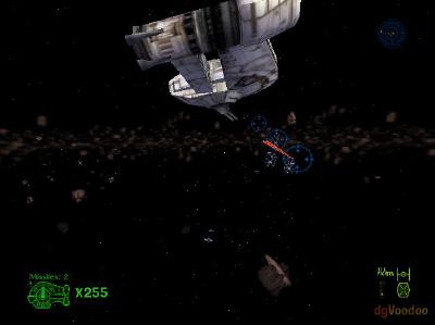 Der Sternenzerstörer schickt und einige Tie Fighter und Tie Bomber.