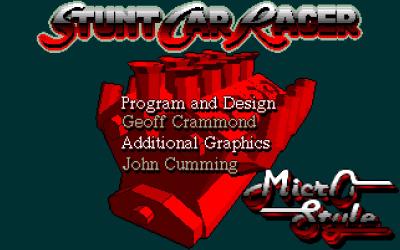 Der Startbildschirm des Spiels Stunt Car Racer