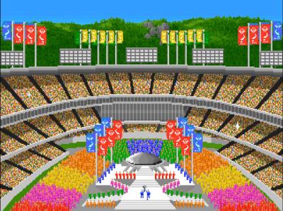 Zu einer Olympiade gehört natürlich auch eine Eröffnungsfeier, diese ist nett animiert.