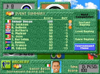 An Ende des Wettbewerbs, sehen wir, wie gut wir abgeschnitten haben. Auch den aktuellen Stand der Olympiade können wir uns zwischen den Disziplinen ansehen.