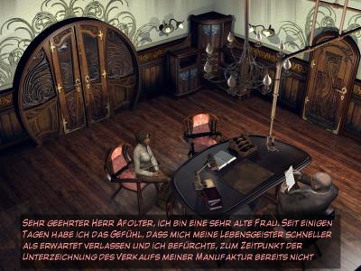 Beim Notar gibt es die erste große Wendung. Hans Voralberg lebt noch und wir müssen ihn suchen, um die Fabrik kaufen zu können.