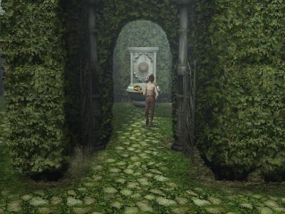 Im Voralberg-Anwesen gibt es ein kleines Laybrinth.