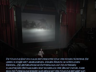 Als Spieler bekommen wir zwischendurch auch einen schönen Videovortrag über ein kaum erforschstes Volk die Youkols.