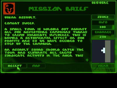 Die Misssionsbeschreibung beschreibt den folgenden Auftrag. Hier ist es möglich mit Geld mehr Informationen zu erhalten