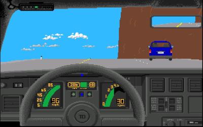 Erreichen wir eine Tankstelle, bremst das Auto automatisch ab und nach einem kurzen Ladebalken bekommen wir unsere Bewertung.