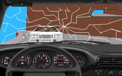 So sollte das nicht aussehen, wir sind einem entgegenkommenden Auto hereingefahren. Spannenderweise ist der Fahrer komplett farblos.