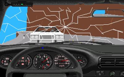 So sollte das nicht aussehen, wir sind einem entgegenkommenden Auto hereingefahren. Spannenderweise ist der Fahrer komplett farblos.